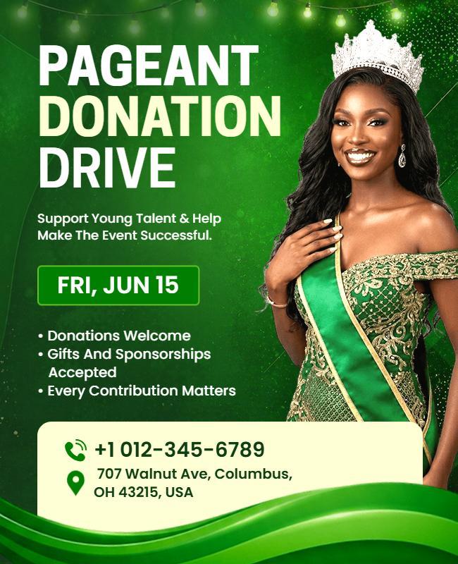 Pageant Donation Drive Event Poster Template