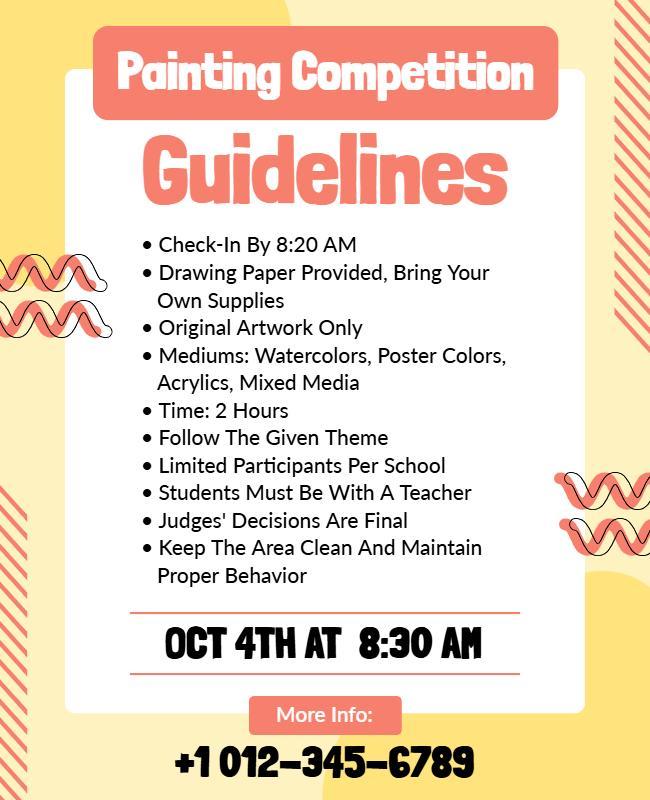 Painting Competition Guidelines Flyer Template