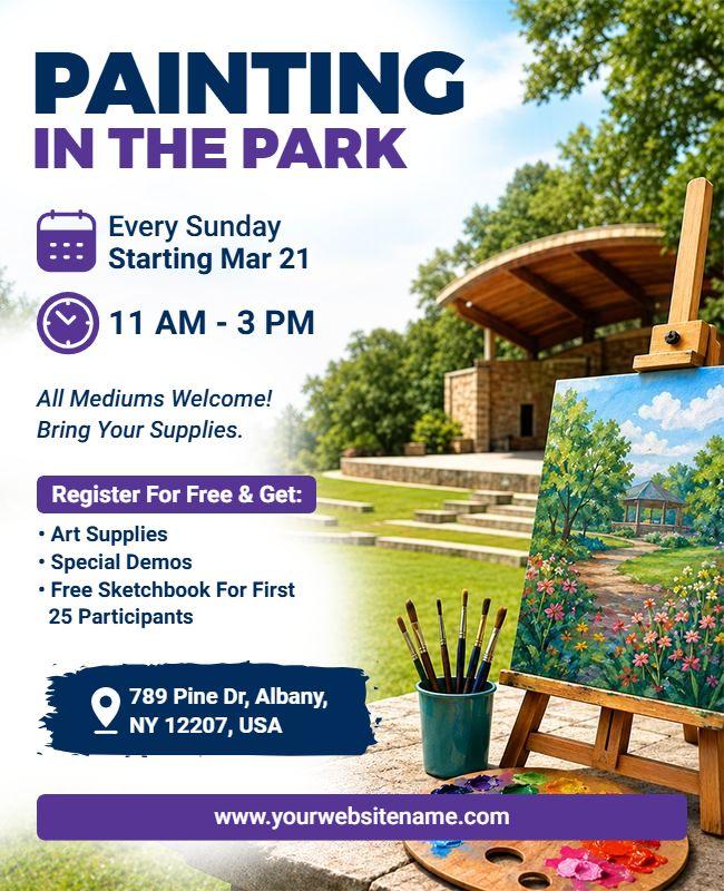 Painting in the Park Event Flyer Template