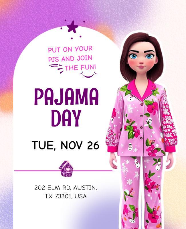 Pajama Day Event Invitation Flyer Template