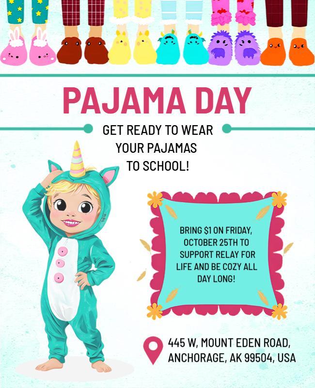 Pajama Day School Event Flyer Template