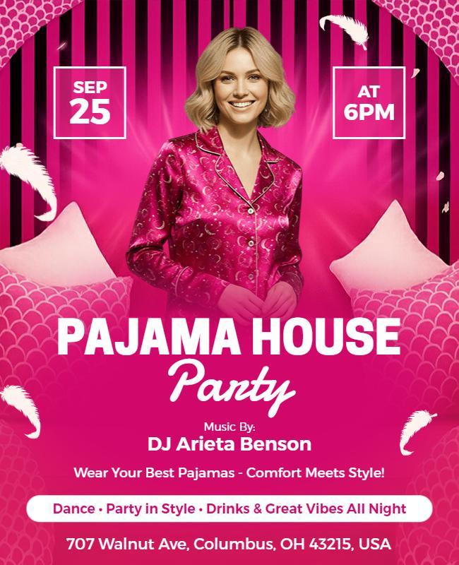Pajama House Party Event Flyer Template
