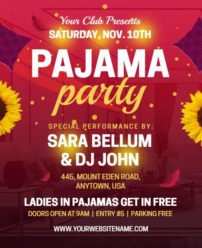 Pajama Party Club Event Flyer Template