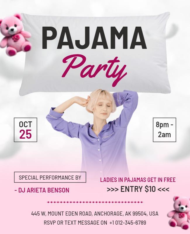 Pajama Party Night Event Flyer Template