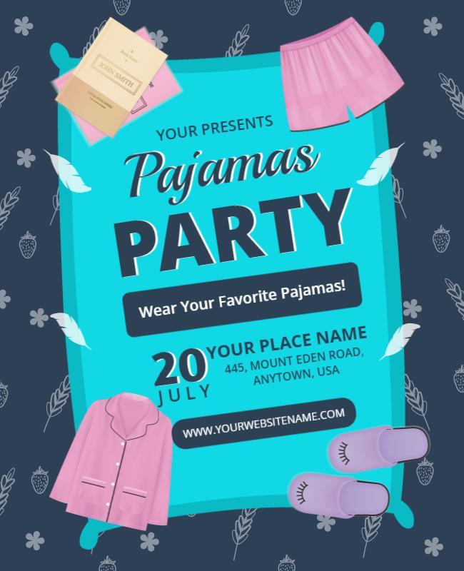 Pajamas Party Event Invitation Flyer Template