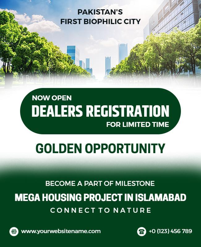 Pakistan Biophilic City Housing Project Flyer Template