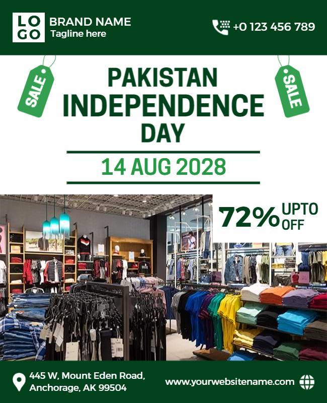 Pakistan Independence Day Sale Event Flyer Template