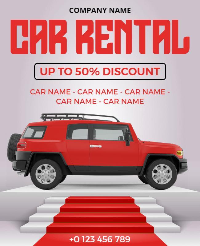 Pale Slate and Gallery Car Rental Flyer Template