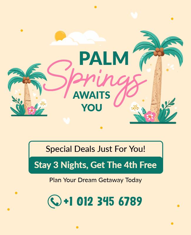 Palm Springs Travel Vacation Flyer Template