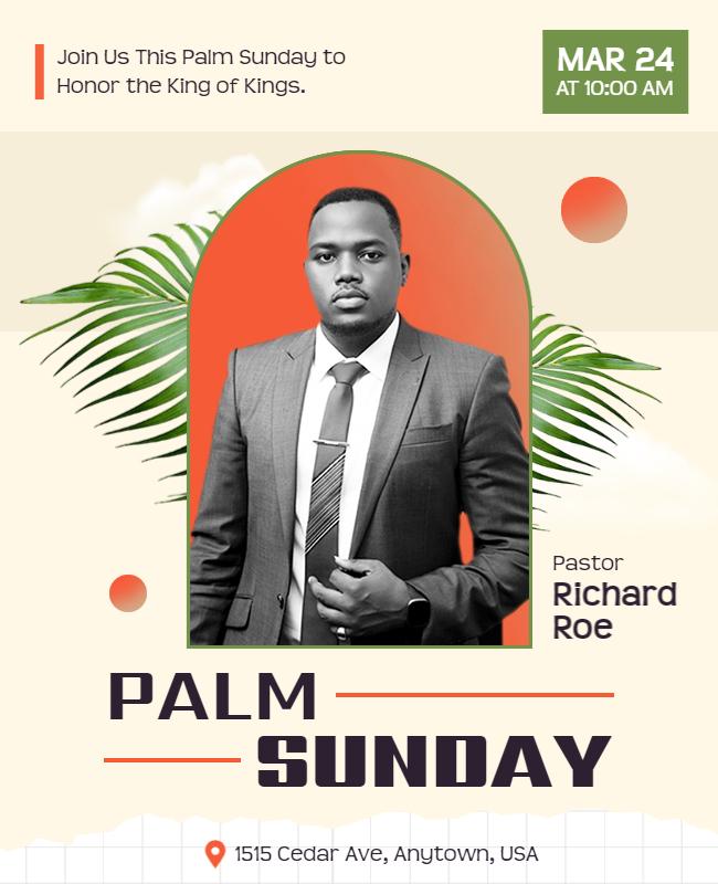 Palm Sunday Church Event Flyer Template