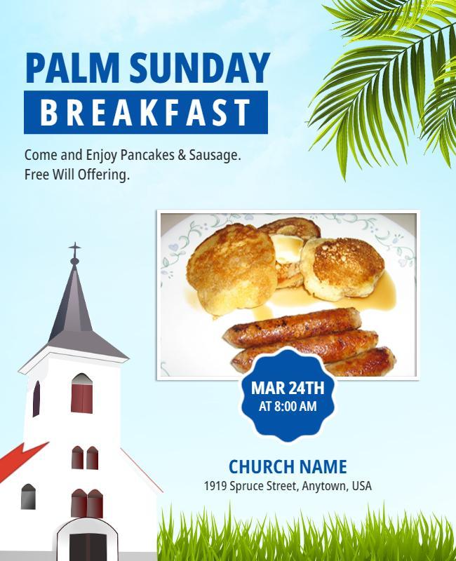 Palm Sunday Community Breakfast Flyer Template