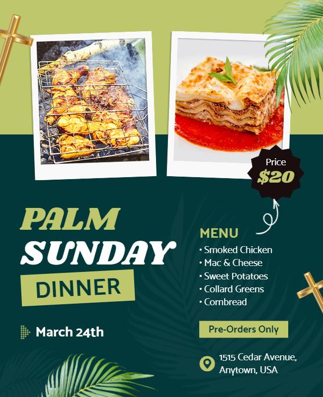 Palm Sunday Dinner Event Flyer Template