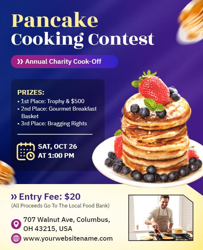 Pancake Cooking Contest Charity Flyer Template