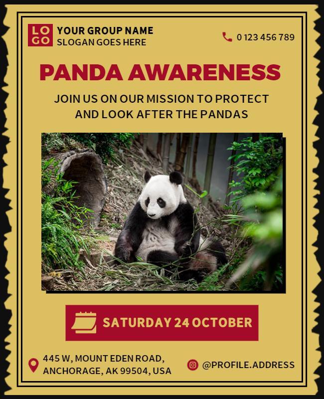 Panda Awareness Conservation Event Flyer Template