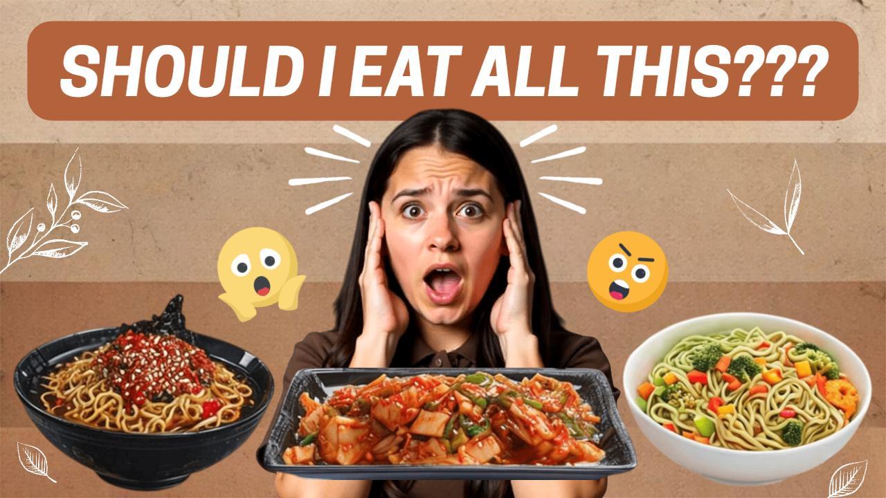 Panic Over Loaded Noodles Food YouTube Thumbnail Template