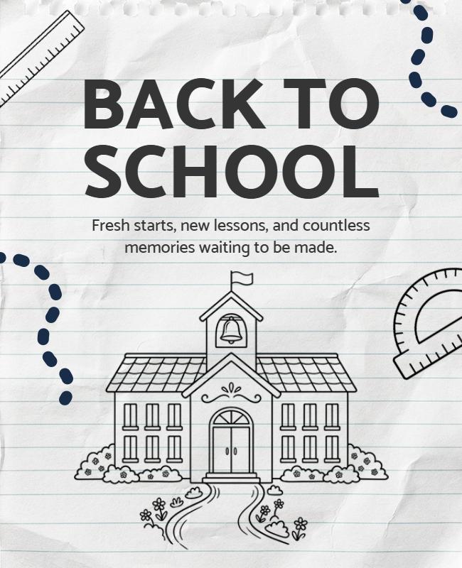 Paper Themed Back to School Poster Template