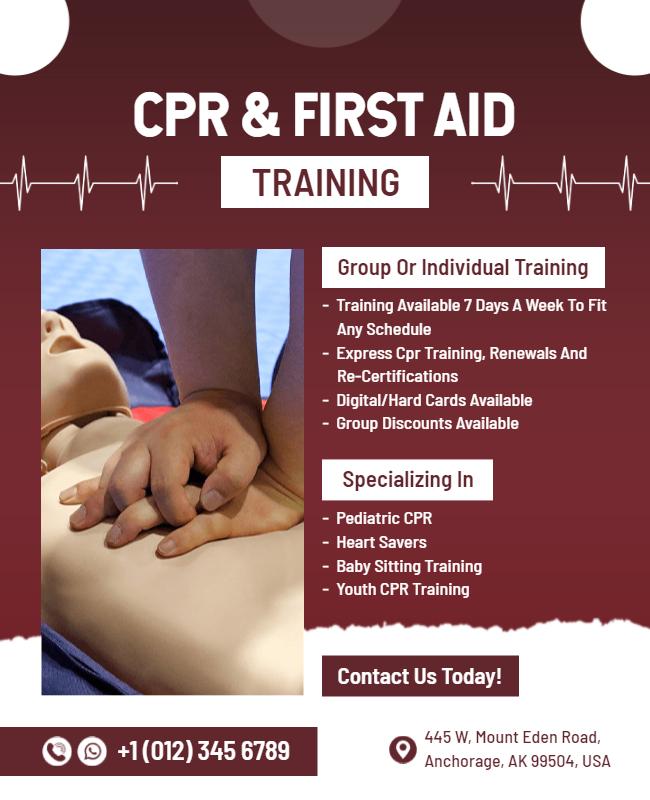 Papercut Cpr First Aid Training Flyer Template