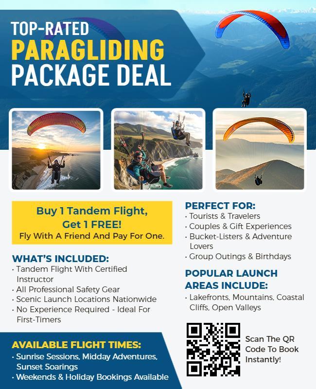 Paragliding Adventure Package Deal Flyer Template