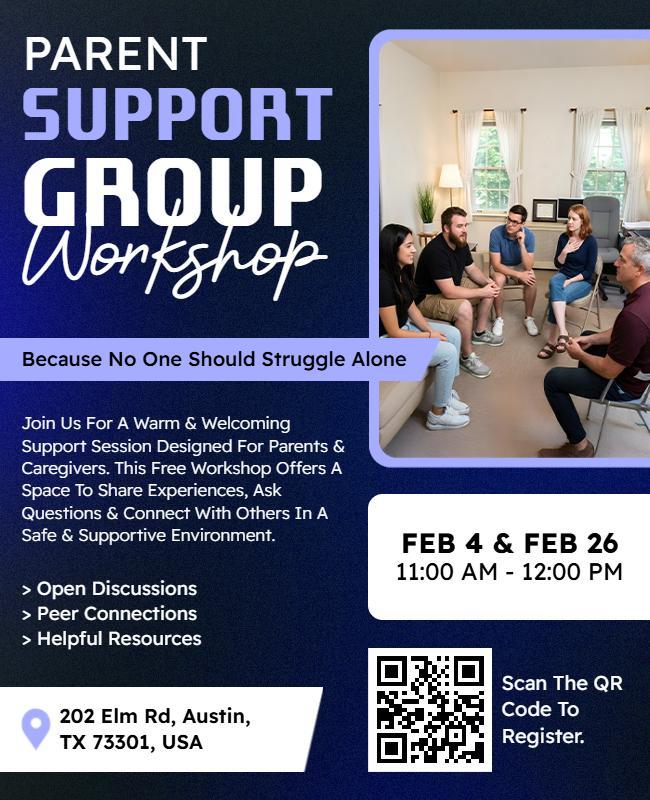Parent Support Group Workshop Flyer Template