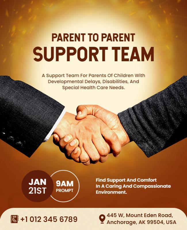 Parent Support Team Meeting Flyer Template