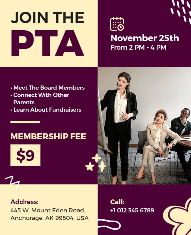 Parent Teacher Association Membership Event Flyer Template