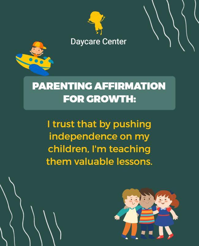 Parenting Affirmations for Growth Daycare Flyer Template