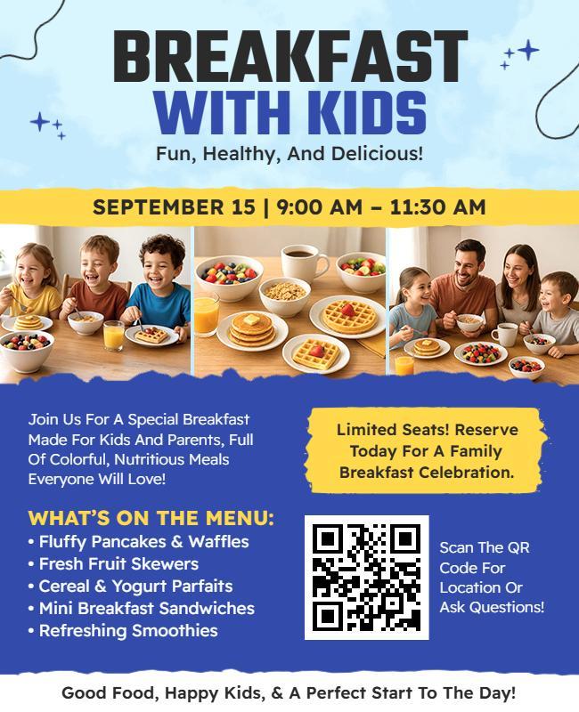 Parents and Kids Breakfast Celebration Flyer Template
