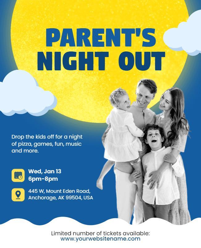 Parents Night Out Family Event Flyer Template