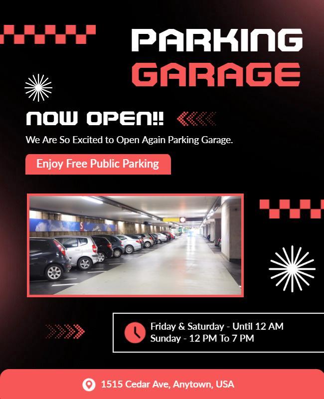 Parking Garage Grand Opening Flyer Template