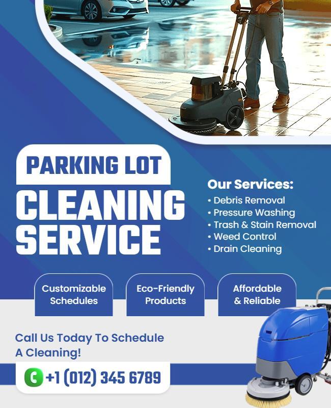 Parking Lot Cleaning Service Flyer Template