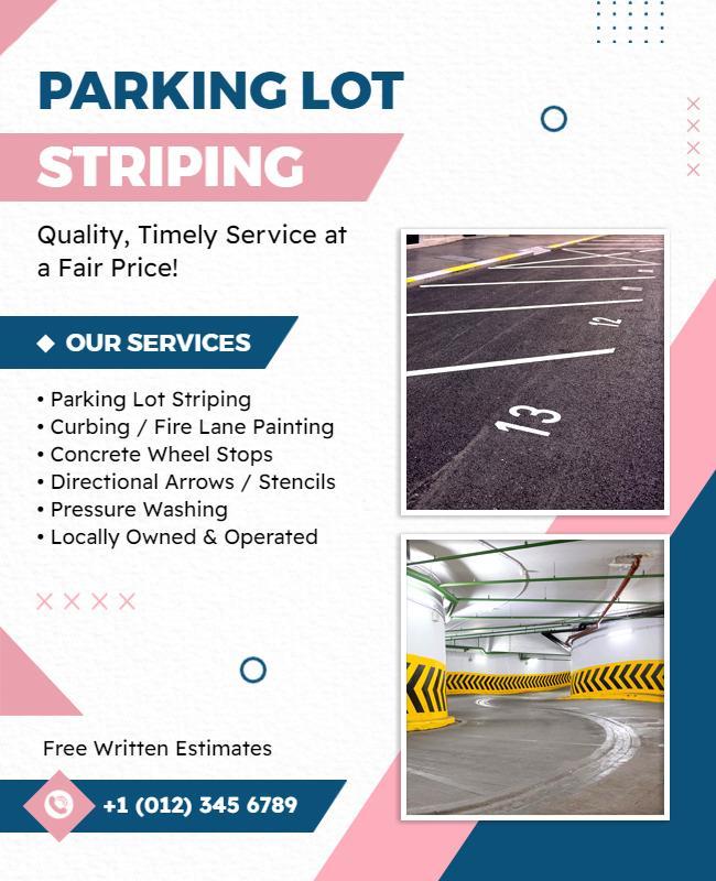 Parking Lot Striping Services Flyer Template