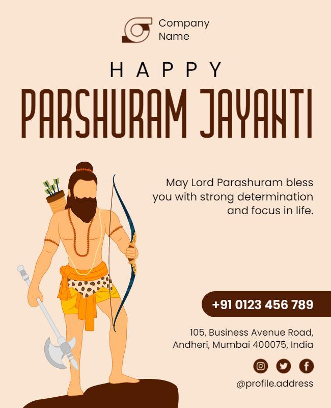 Cultural Celebration of Parshuram Jayanti Festival Flyer Template