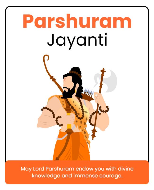 Illustrative Orange Parshuram Jayanti Celebration Flyer Template