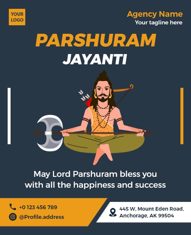 Cultural Vibrant Parshuram Jayanti Celebration Flyer Template