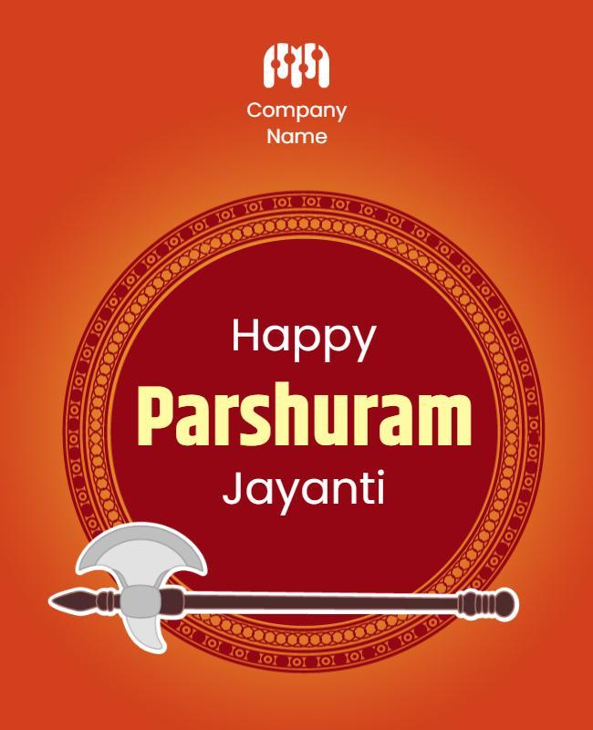 Festive Orange Parshuram Jayanti Celebration Flyer Template