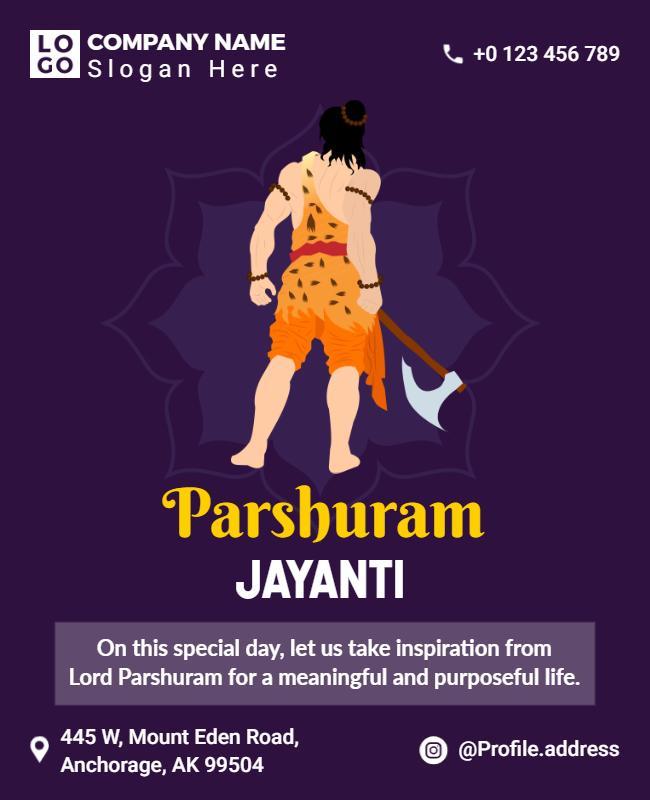 Parshuram Jayanti Celebration Flyer Template