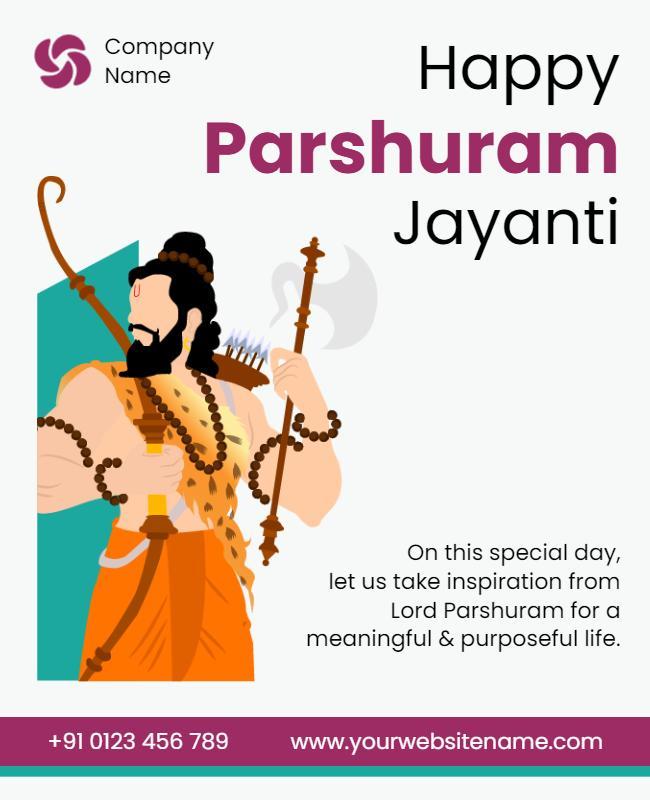 Festive Illustration of Parshuram Jayanti Celebration Flyer Template