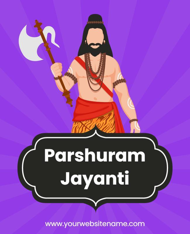 Vibrant Purple Parshuram Jayanti Celebration Flyer Template