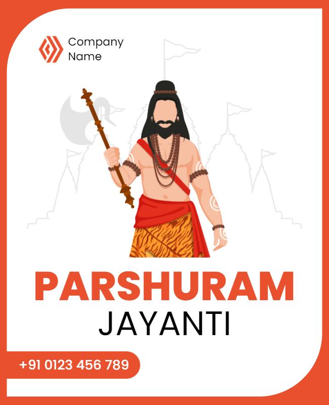 Cultural Illustrated Parshuram Jayanti Festivity Flyer Template