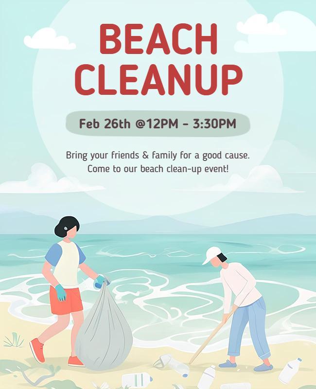Participate in Beach Cleanup Flyer Template