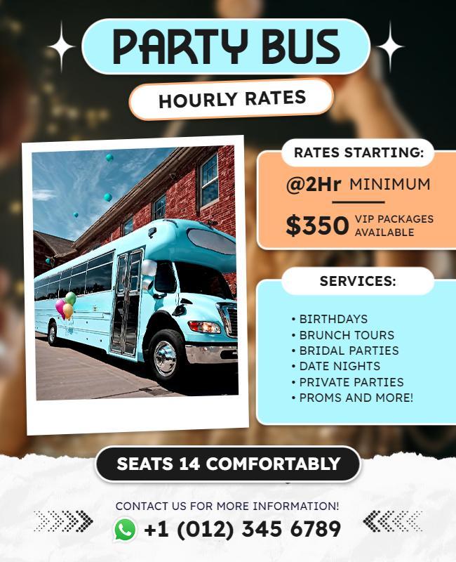 Party Bus Rental Services Flyer Template