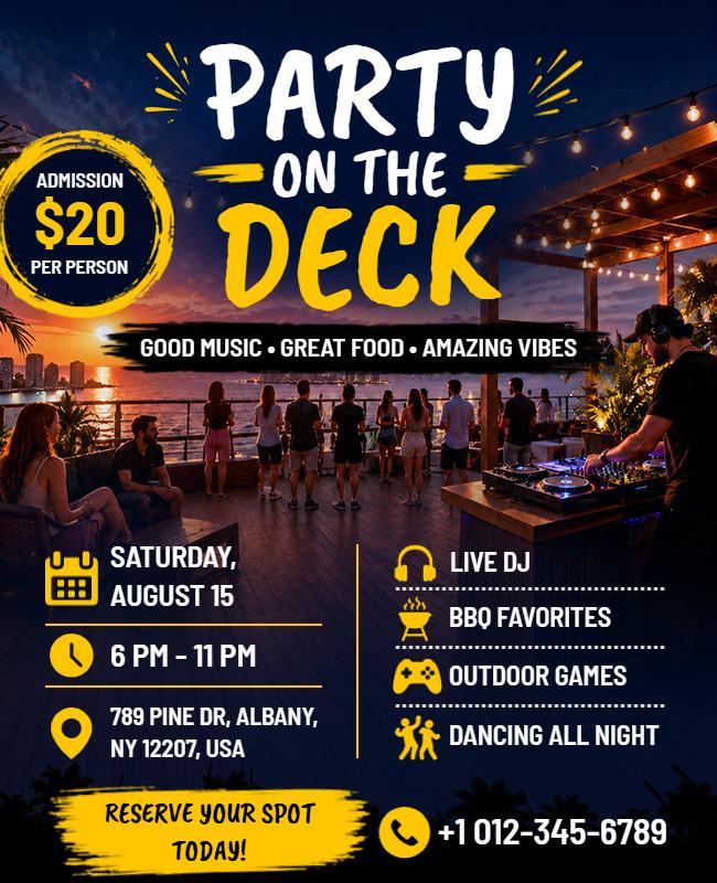 Party on the Deck Event Flyer Template