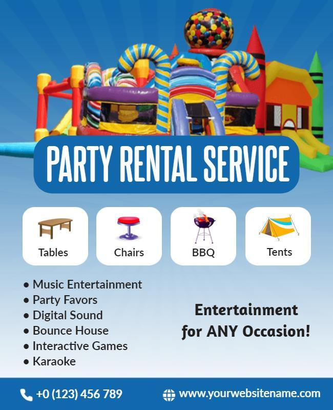 Party Rental Service Entertainment Flyer Template