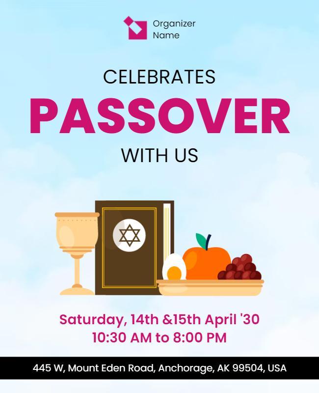 Vibrant Pastel Passover Celebration Invitation Flyer Template