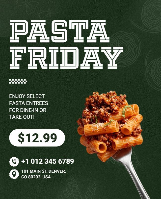 Pasta Friday Special Event Poster Template
