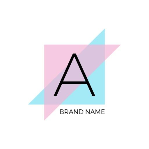 Pastel Pink and Blue Geometric Abstract Design Logo Template