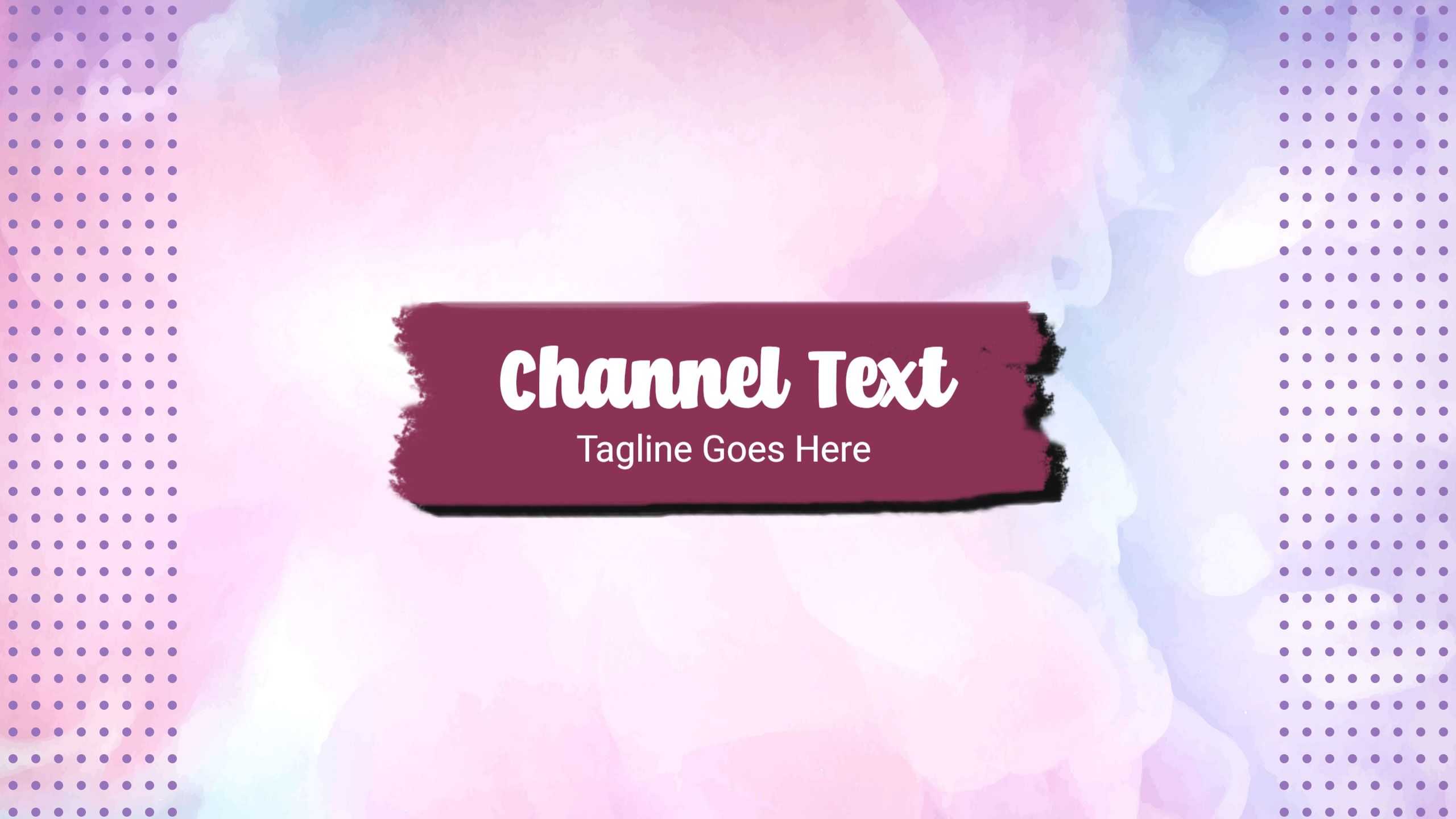 Pastel Watercolor Background with Channel Text YouTube Banner Template