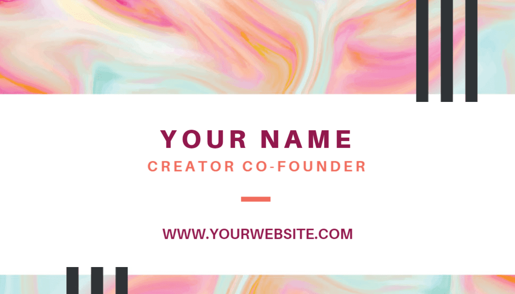 Pastel Watercolor Swirl Creative Business Card Template