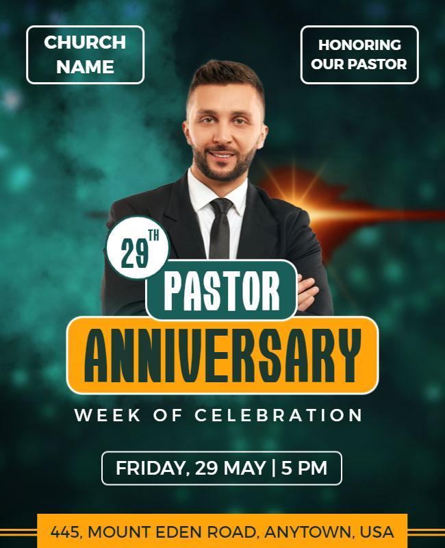 Pastor Anniversary Celebration Event Flyer Template