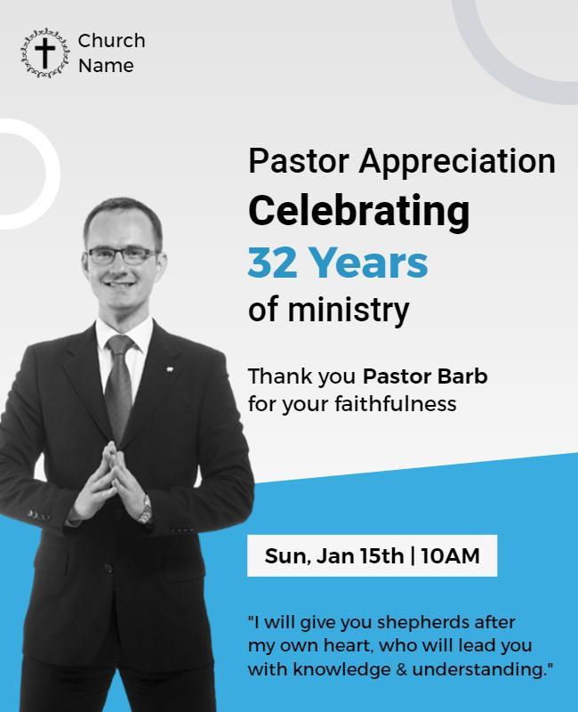 Pastor Appreciation Celebration Event Flyer Template